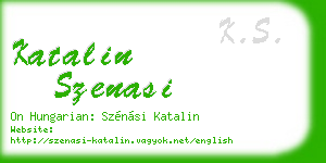 katalin szenasi business card